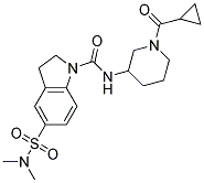 N-[1-(CYCLOPROPYLCARBONYL)PIPERIDIN-3-YL]-5-[(DIMETHYLAMINO)SULFONYL]INDOLINE-1-CARBOXAMIDE Struktur