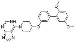 6-(4-[(2',5'-DIMETHOXYBIPHENYL-3-YL)OXY]PIPERIDIN-1-YL)-1H-PURINE Struktur