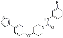 N-(3-FLUOROPHENYL)-4-[4-(3-THIENYL)PHENOXY]PIPERIDINE-1-CARBOXAMIDE Struktur