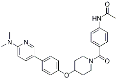 N-(4-[(4-(4-[6-(DIMETHYLAMINO)PYRIDIN-3-YL]PHENOXY)PIPERIDIN-1-YL)CARBONYL]PHENYL)ACETAMIDE Struktur