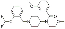 N-(1-[2-(DIFLUOROMETHOXY)BENZYL]PIPERIDIN-4-YL)-3-METHOXY-N-(2-METHOXYETHYL)BENZAMIDE Struktur