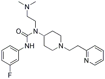 N-[2-(DIMETHYLAMINO)ETHYL]-N'-(3-FLUOROPHENYL)-N-[1-(2-PYRIDIN-2-YLETHYL)PIPERIDIN-4-YL]UREA Struktur