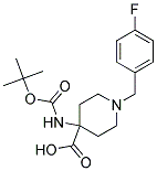 4-(TERT-BUTOXYCARBONYLAMINO)-1-(4-FLUOROBENZYL)PIPERIDINE-4-CARBOXYLIC ACID Struktur