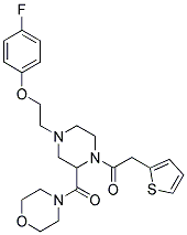 4-([4-[2-(4-FLUOROPHENOXY)ETHYL]-1-(2-THIENYLACETYL)PIPERAZIN-2-YL]CARBONYL)MORPHOLINE Structure