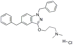 3-(1,5-DIBENZYL-1H-INDAZOLE-3-YL)OXYPROPYLDIMETHYLAMINE HYDROCHLORIDE Struktur