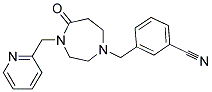 3-([5-OXO-4-(PYRIDIN-2-YLMETHYL)-1,4-DIAZEPAN-1-YL]METHYL)BENZONITRILE Struktur