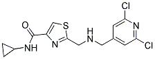 N-CYCLOPROPYL-2-(([(2,6-DICHLOROPYRIDIN-4-YL)METHYL]AMINO)METHYL)-1,3-THIAZOLE-4-CARBOXAMIDE Struktur