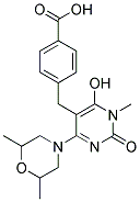 4-([4-(2,6-DIMETHYLMORPHOLIN-4-YL)-6-HYDROXY-1-METHYL-2-OXO-1,2-DIHYDROPYRIMIDIN-5-YL]METHYL)BENZOIC ACID Struktur