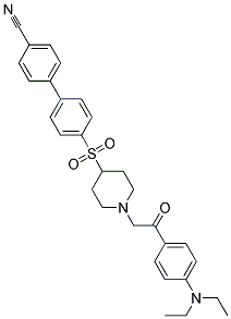 4'-[(1-(2-[4-(DIETHYLAMINO)PHENYL]-2-OXOETHYL)PIPERIDIN-4-YL)SULFONYL]BIPHENYL-4-CARBONITRILE Struktur