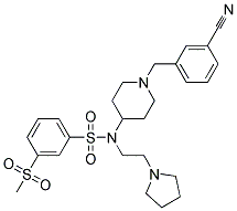 N-[1-(3-CYANOBENZYL)PIPERIDIN-4-YL]-3-(METHYLSULFONYL)-N-(2-PYRROLIDIN-1-YLETHYL)BENZENESULFONAMIDE Struktur