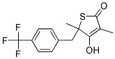 4-HYDROXY-3,5-DIMETHYL-5-(4-TRIFLUOROMETHYL-BENZYL)-5H-THIOPHEN-2-ONE Struktur