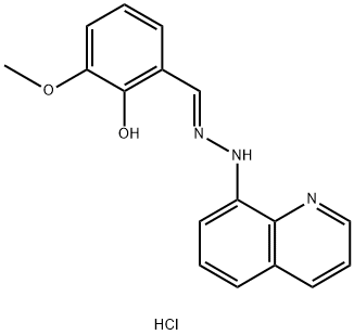 8-(2-[(E)-(2-HYDROXY-3-METHOXYPHENYL)METHYLIDENE]HYDRAZINO)QUINOLINIUM CHLORIDE Struktur