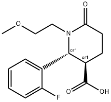 (2R,3R)-2-(2-FLUORO-PHENYL)-1-(2-METHOXY-ETHYL)-6-OXO-PIPERIDINE-3-CARBOXYLIC ACID Struktur