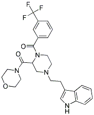 3-(2-(3-(MORPHOLIN-4-YLCARBONYL)-4-[3-(TRIFLUOROMETHYL)BENZOYL]PIPERAZIN-1-YL)ETHYL)-1H-INDOLE Struktur