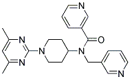 N-[1-(4,6-DIMETHYLPYRIMIDIN-2-YL)PIPERIDIN-4-YL]-N-(PYRIDIN-3-YLMETHYL)NICOTINAMIDE Struktur