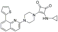 3-(CYCLOPROPYLAMINO)-4-(4-[8-(2-THIENYL)QUINOLIN-2-YL]PIPERAZIN-1-YL)CYCLOBUT-3-ENE-1,2-DIONE Struktur