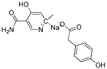 D-(4-HYDROXY-6-METHYLNICOTINAMIDE)-4-HYDROXYPHENYLACETIC ACID SODIUM Struktur