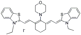 3-ETHYL-2-((E)-2-[3-((E)-2-[3-ETHYL-1,3-BENZOTHIAZOL-2(3H)-YLIDENE]ETHYLIDENE)-2-(4-MORPHOLINYL)-1-CYCLOHEXEN-1-YL]ETHENYL)-1,3-BENZOTHIAZOL-3-IUM IODIDE Struktur