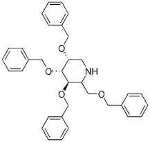 (3R,4R,5R)-3,4,5-TRIS(BENZYLOXY)-2-((BENZYLOXY)METHYL)PIPERIDINE Struktur