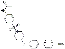 N-[4-((4-[(4'-CYANOBIPHENYL-4-YL)OXY]PIPERIDIN-1-YL)SULFONYL)PHENYL]ACETAMIDE Struktur