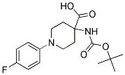 4-(TERT-BUTOXYCARBONYLAMINO)-1-(4-FLUOROPHENYL)PIPERIDINE-4-CARBOXYLIC ACID Struktur