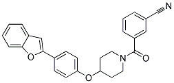 3-((4-[4-(1-BENZOFURAN-2-YL)PHENOXY]PIPERIDIN-1-YL)CARBONYL)BENZONITRILE Struktur