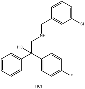 N-(3-CHLOROBENZYL)-2-(4-FLUOROPHENYL)-2-HYDROXY-2-PHENYL-1-ETHANAMINIUM CHLORIDE Struktur