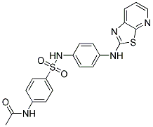 N-[4-(([4-([1,3]THIAZOLO[5,4-B]PYRIDIN-2-YLAMINO)PHENYL]AMINO)SULFONYL)PHENYL]ACETAMIDE Struktur