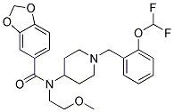 N-(1-[2-(DIFLUOROMETHOXY)BENZYL]PIPERIDIN-4-YL)-N-(2-METHOXYETHYL)-1,3-BENZODIOXOLE-5-CARBOXAMIDE Struktur