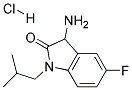 3-AMINO-5-FLUORO-1-ISOBUTYL-1,3-DIHYDRO-INDOL-2-ONE HYDROCHLORIDE Struktur