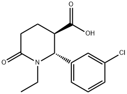 (2R,3R)-2-(3-CHLORO-PHENYL)-1-ETHYL-6-OXO-PIPERIDINE-3-CARBOXYLIC ACID Struktur