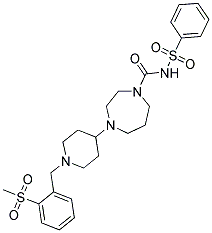 4-(1-[2-(METHYLSULFONYL)BENZYL]PIPERIDIN-4-YL)-N-(PHENYLSULFONYL)-1,4-DIAZEPANE-1-CARBOXAMIDE Struktur