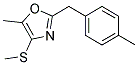 5-METHYL-2-(4-METHYL-BENZYL)-4-METHYLSULFANYL-OXAZOLE Struktur