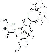 2'-O-(4-BROMOBENZOLSULFONYL)-3',5'-O-(1,1,3,3-TETRAISOPROPYLDISILOXAN-1,3-DIYL)-GUANOSINE Struktur