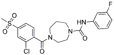 4-[2-CHLORO-4-(METHYLSULFONYL)BENZOYL]-N-(3-FLUOROPHENYL)-1,4-DIAZEPANE-1-CARBOXAMIDE Struktur