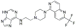 N-(2-(4-[2-(TRIFLUOROMETHYL)-1,6-NAPHTHYRIDIN-5-YL]PIPERAZIN-1-YL)ETHYL)-3H-PURIN-6-AMINE Struktur