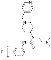 N-[2-(DIMETHYLAMINO)ETHYL]-N-[1-(PYRIDIN-4-YLMETHYL)PIPERIDIN-4-YL]-N'-[3-(TRIFLUOROMETHYL)PHENYL]UREA Struktur