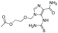 ACETIC ACID 2-(4-CARBAMOYL-5-THIOUREIDO-IMIDAZOL-1-YLMETHOXY)-ETHYL ESTER Struktur