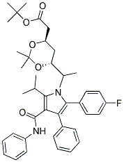 Tert-Butyl (4r,6r)-2-[[[6-(2-4-Fluorophenyl)-5-Isopropyl-3-Phenyl-4-(Phenylcarbamoyl) Pyrrol-1yl] Ethyl]-2,2-Di Methyl-1,3-Dioxan-4-Yl] Acetate Struktur