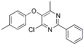 4-CHLORO-6-METHYL-5-(4-METHYLPHENOXY)-2-PHENYLPYRIMIDINE, TECH Struktur