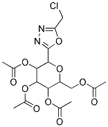 3,5-DI(ACETYLOXY)-2-[(ACETYLOXY)METHYL]-6-[5-(CHLOROMETHYL)-1,3,4-OXADIAZOL -2-YL]TETRAHYDRO-2H-PYRAN-4-YL ACETATE Struktur