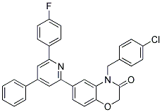 4-(4-CHLORO-BENZYL)-6-[6-(4-FLUORO-PHENYL)-4-PHENYL-PYRIDIN-2-YL]-4H-BENZO[1,4]OXAZIN-3-ONE Struktur