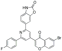 6-[4-(6-BROMO-4-OXO-4H-CHROMEN-3-YL)-6-(4-FLUORO-PHENYL)-PYRIDIN-2-YL]-3H-BENZOOXAZOL-2-ONE Struktur