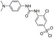 3-CHLORO-4-[3-(4-DIMETHYLAMINOPHENYL)UREIDO]BENZENESULFONYL CHLORIDE Struktur