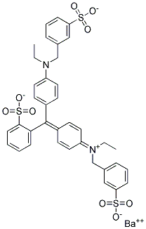 dihydrogen (ethyl)[4-[[4-[ethyl(3-sulphonatobenzyl)amino]phenyl](2-sulphonatophenyl)methylene]cyclohexa-2,5-dien-1-ylidene](3-sulphonatobenzyl)ammonium, barium salt  Struktur