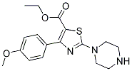 Ethyl 2-(Piperazine-1-Yl)-4-(4-Methoxyphenyl)-5-Thiazolecarboxylate Struktur