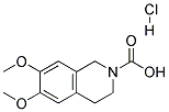 (S)-6,7-Dimethoxy-1,2,3,3-tetrahydro-2-isoquinolinecarboxylic acid hydrochloride Struktur