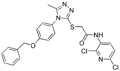 N1-(2,6-dichloro-3-pyridyl)-2-({4-[4-(benzyloxy)phenyl]-5-methyl-4H-1,2,4-triazol-3-yl}sulphanyl)acetamide Struktur