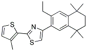 4-(3-ethyl-5,5,8,8-tetramethyl-5,6,7,8-tetrahydronaphthalen-2-yl)-2-(3-methyl-2-thienyl)-1,3-thiazole Struktur