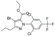 4-BROMO-1-[2,6-DICHLORO-4-(TRIFLUOROMETHYL)PHENYL]-3-PROPYL-1H-PYRAZOLE-5-CARBOXYLIC ACID ETHYL ESTER Struktur